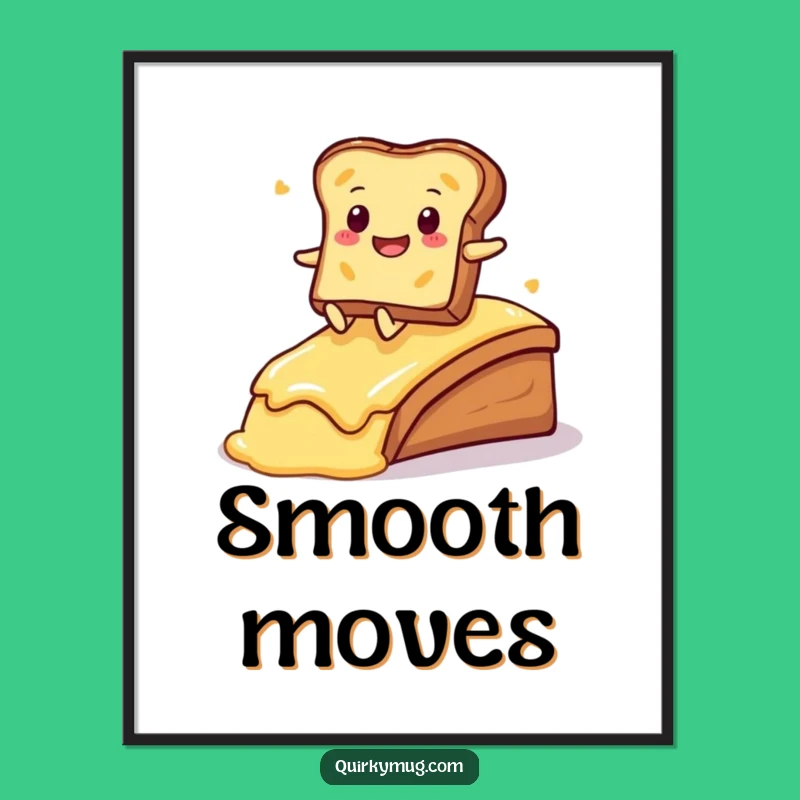 Funny Kawaii Toast Poster: A Hilarious Gift for Kitchen Wall Decor