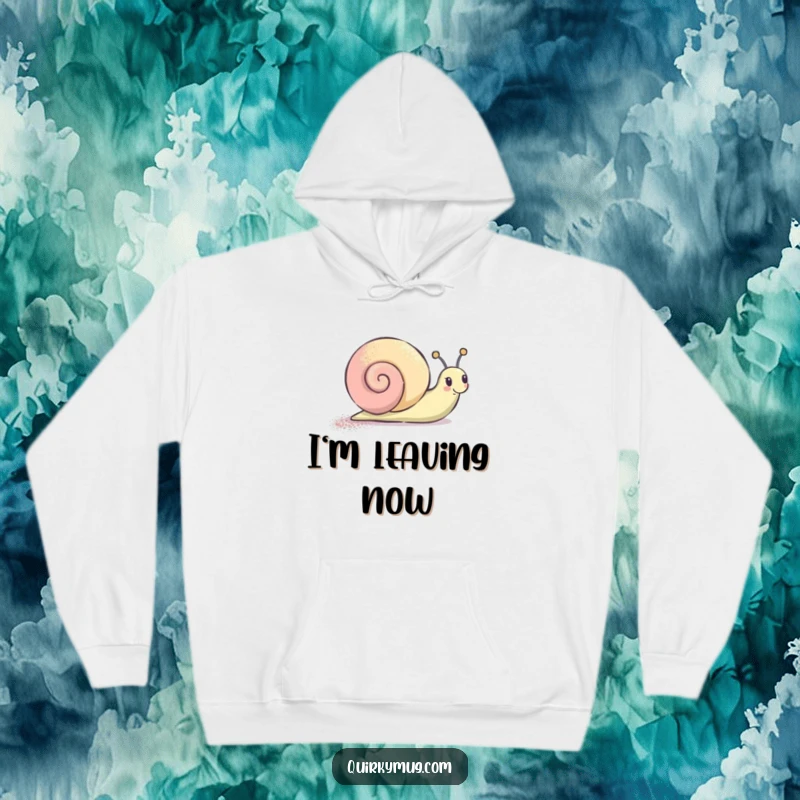 Funny Hoodie showcasing a happy snail character embarking on a dazzling glitter trail adventure, radiating warmth and humor.