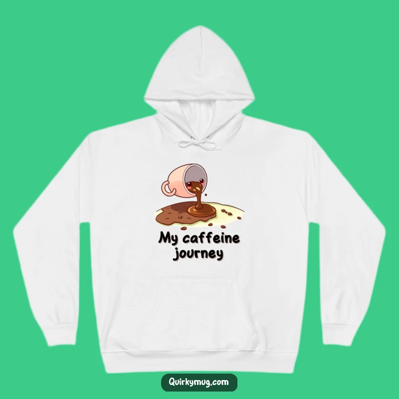 Funny Kawaii Coffee Spill Hoodie - Cozy Minimalist Humor Gift