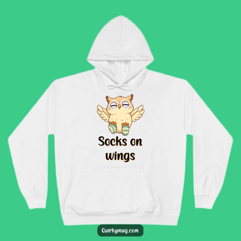 Funny Owl Flying Socks Hoodie: Cozy Flight Mishap, Perfect Gift for Night Owls