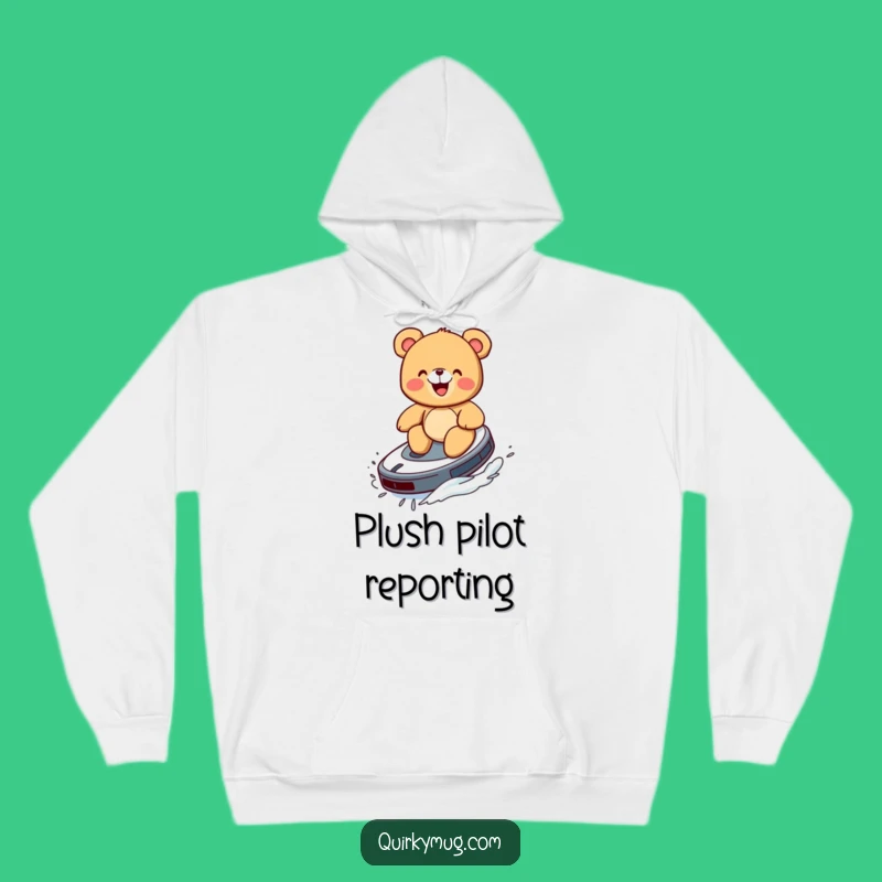 Funny Giggling Teddy Bear Roomba Hoodie - Cozy Rides of Laughter
