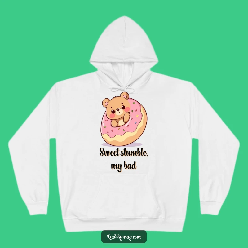 Funny Bear Donut Surprise Hoodie: Cozy Up with This Hilarious Cartoon Character Apparel