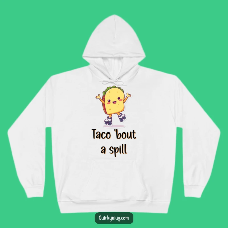 Funny Taco Roller Skate Hoodie - Cozy & Comical Warmth Gift