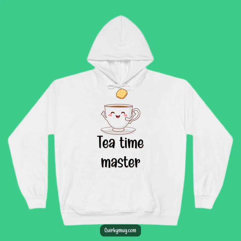 Funny Cozy Teacup Hoodie: Cheerful Self-Serving Biscuit Design, Warm Gift!