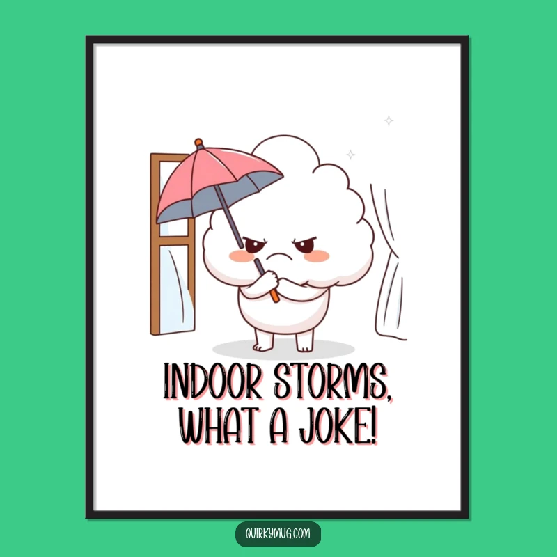 Funny Free Printable Wall Art: Grumpy Cloud, Quirky Downloadable Decor