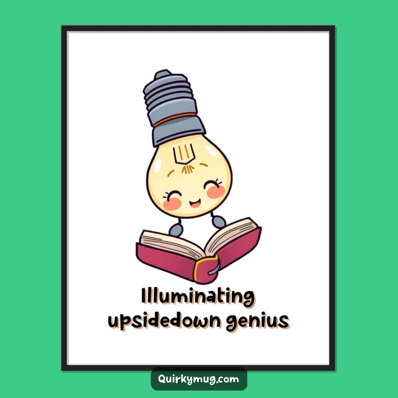 Funny Free Printable Wall Art: Lightbulb's Upside Down Wisdom, Downloadable Intellectual Decor