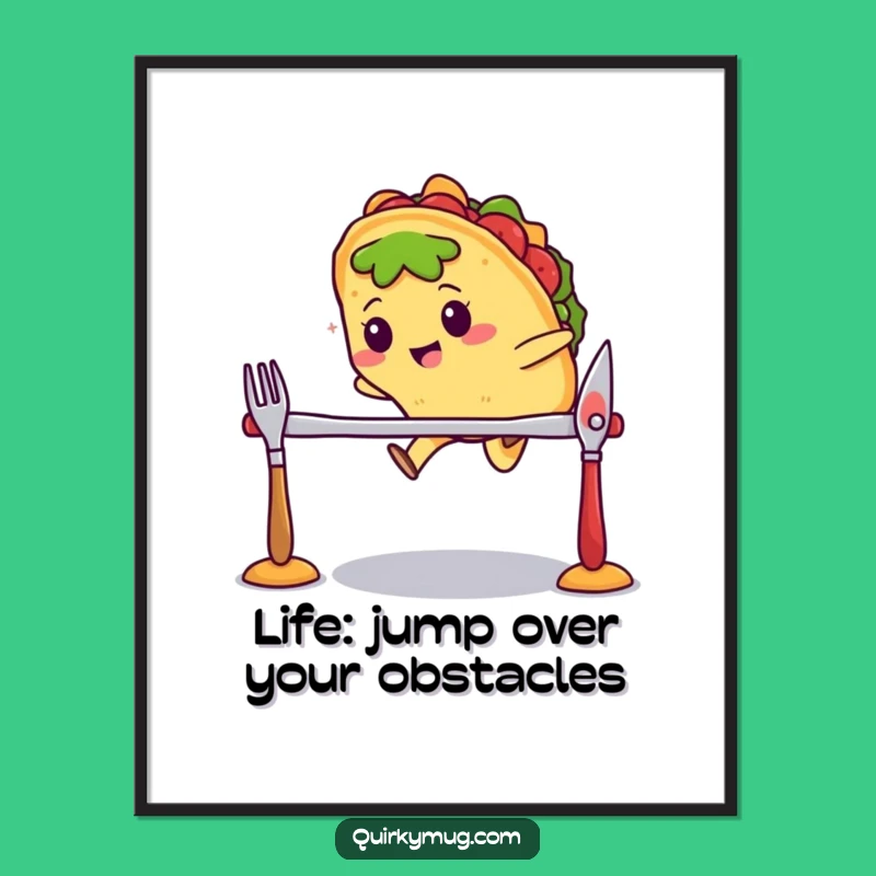 Funny Free Printable Wall Art: Taco's Cutlery Jump - Hilarious Downloadable Art!