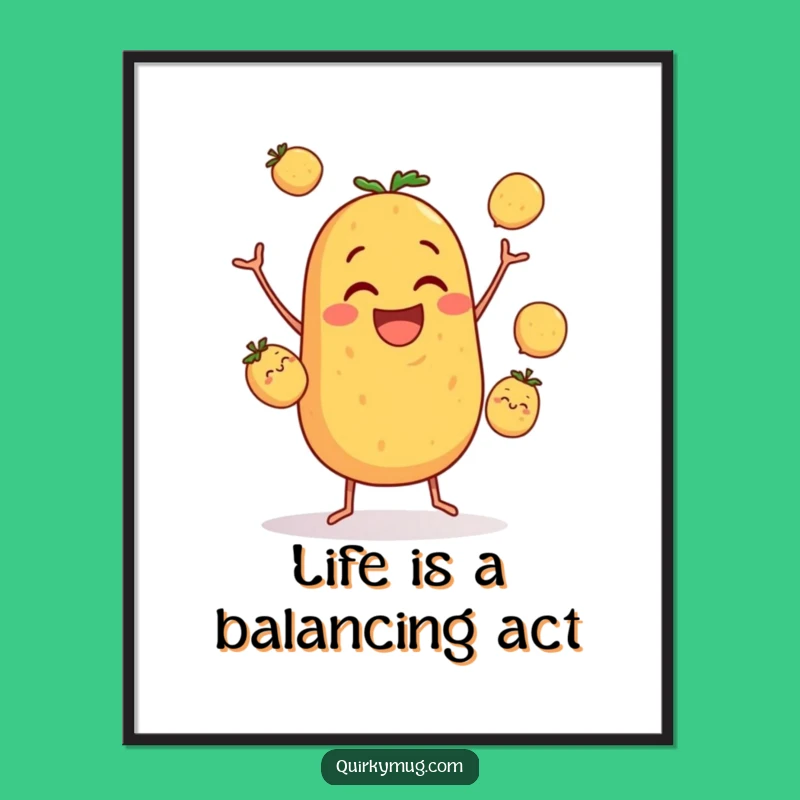 Free Printable Wall Art: Hilarious Clumsy Potato Juggling for a Laughing Room Decor!