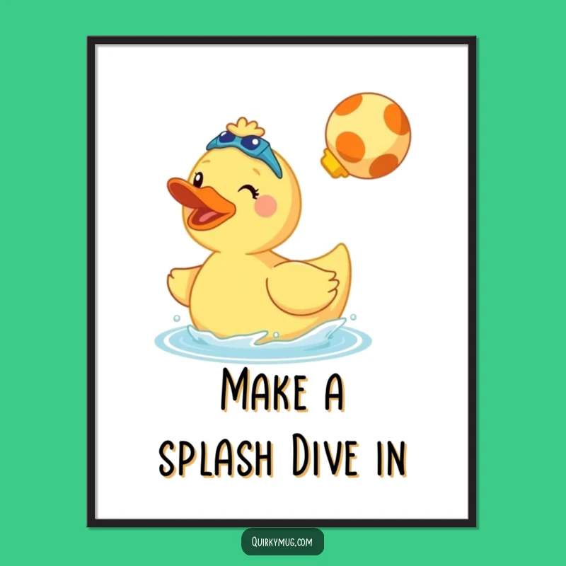 Free Printable Wall Art: Rubber Duck Cannonball - Funny Downloadable Decor