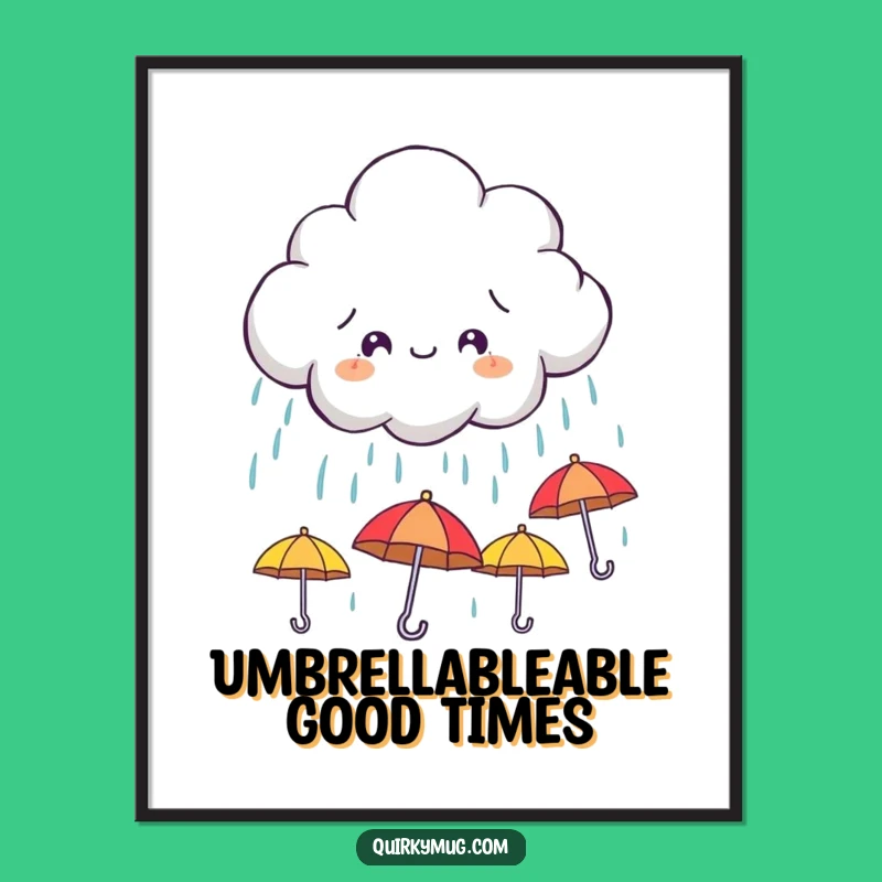 Funny Free Printable Wall Art: Umbrella Cloud - Whimsical Downloadable Decor for Happy Spaces!
