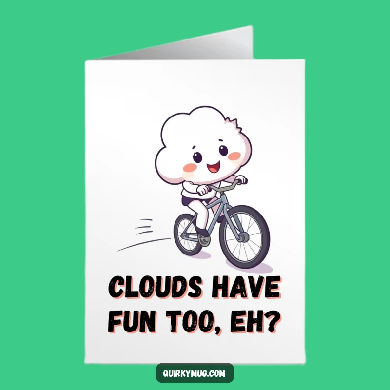 Free Printable Birthday Card: Funny Cloud Bike Fail Downloadable Greeting