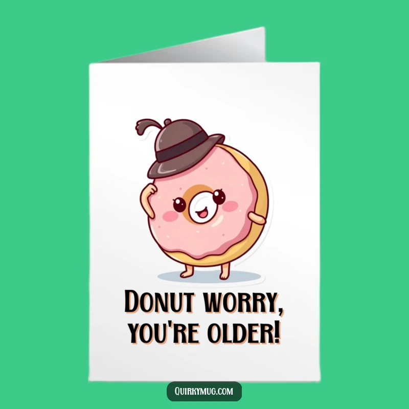 Free Printable Donut Birthday Card: Funny Falling Hat Design - Downloadable Gift!