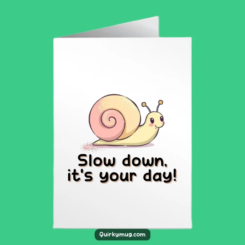 Free Printable Birthday Card: Funny Glitter Snail, Joyful Downloadable Gift for Laughs