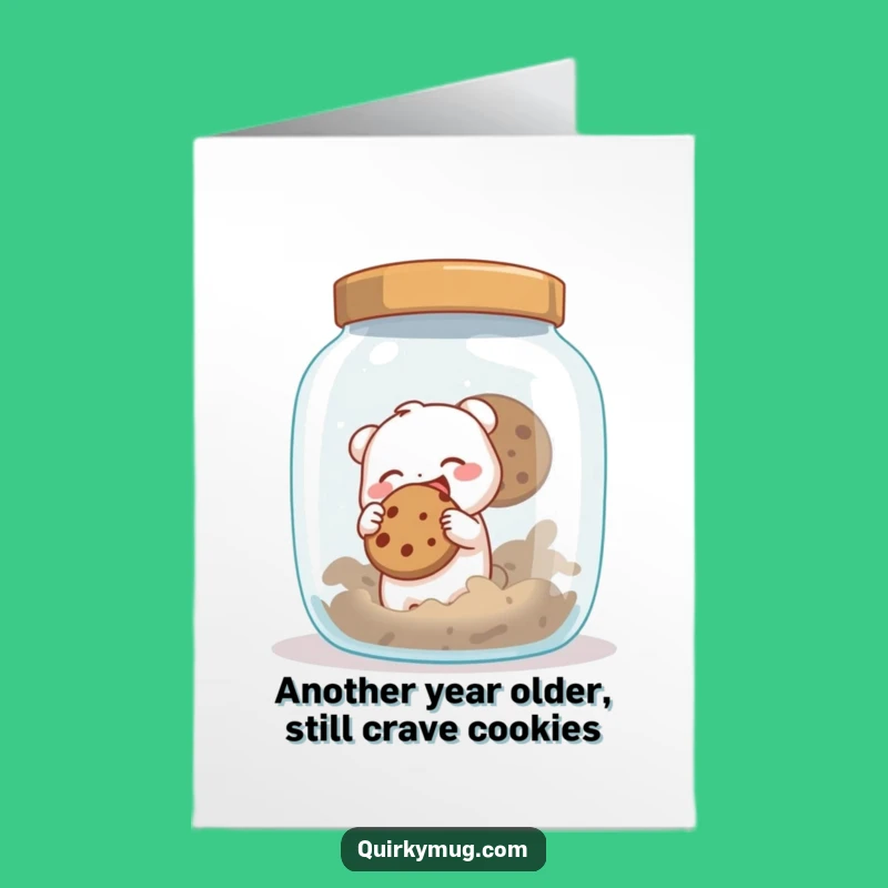 Funny Free Printable Birthday Card: Cute Creature Cookie Heist Downloadable Gift