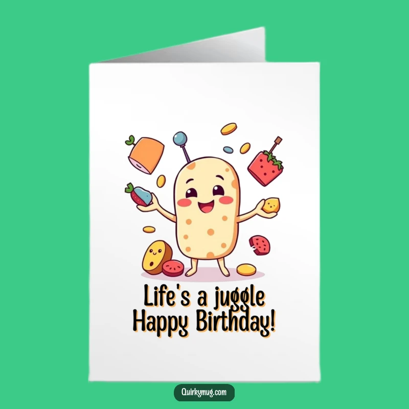 Funny Birthday Card: Free Printable Juggling Foodie - Hilarious Downloadable Gift!