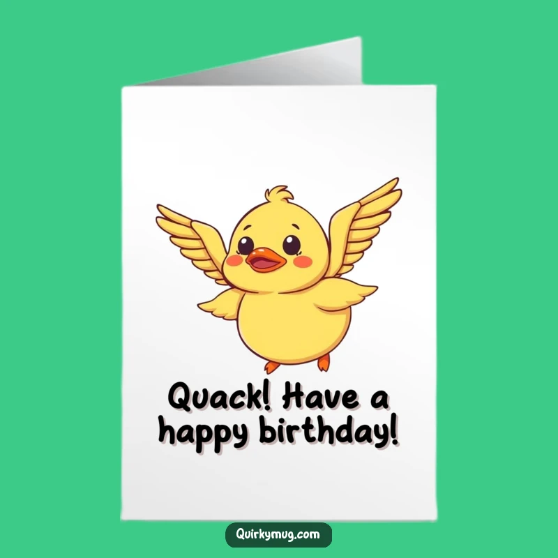 Free Printable Duck Birthday Card - Funny Downloadable Flying Attempt Greeting