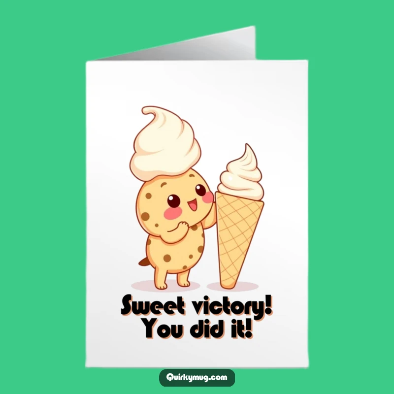 Free Printable Congrats Card: Cookie's Ice Cream Triumph - Funny Downloadable Gift!