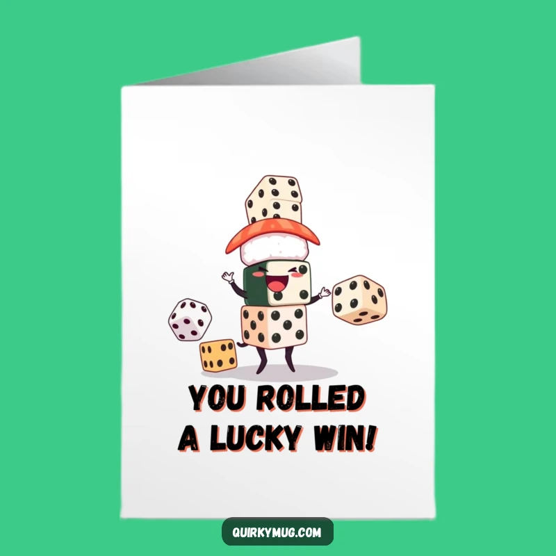 Free Printable Congrats Card: Sushi Juggler, Playful Downloadable Gift