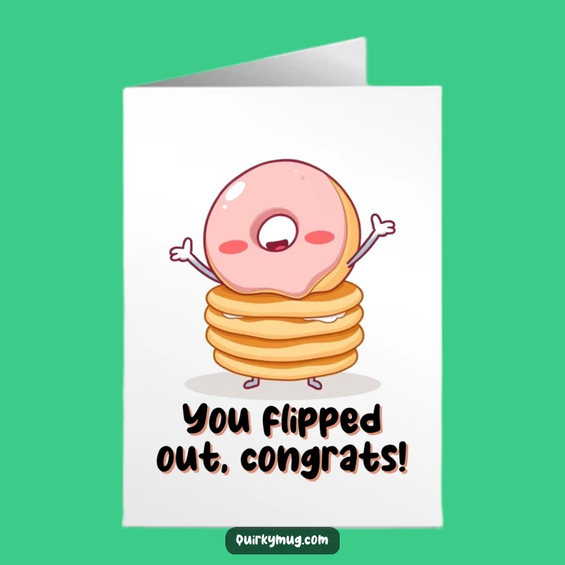 Free Printable Congrats Card: Donut & Pancakes Balance Act - Funny Achievement Downloadable!