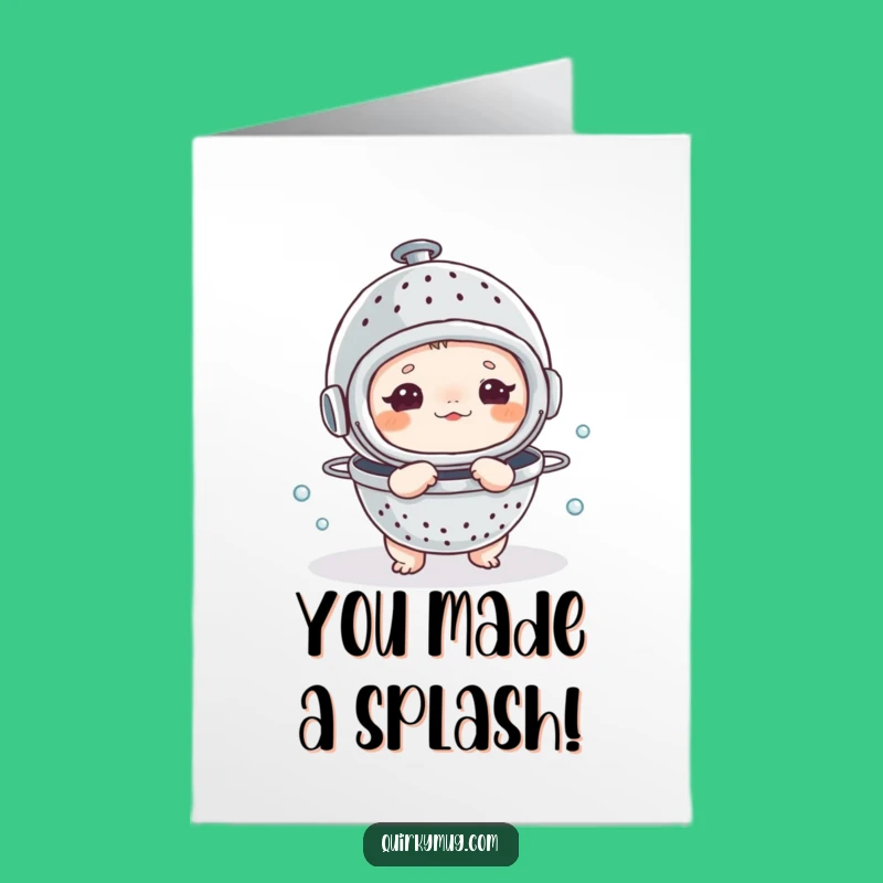 Free Printable Congratulations Card: Colander Dive Success Downloadable Gift