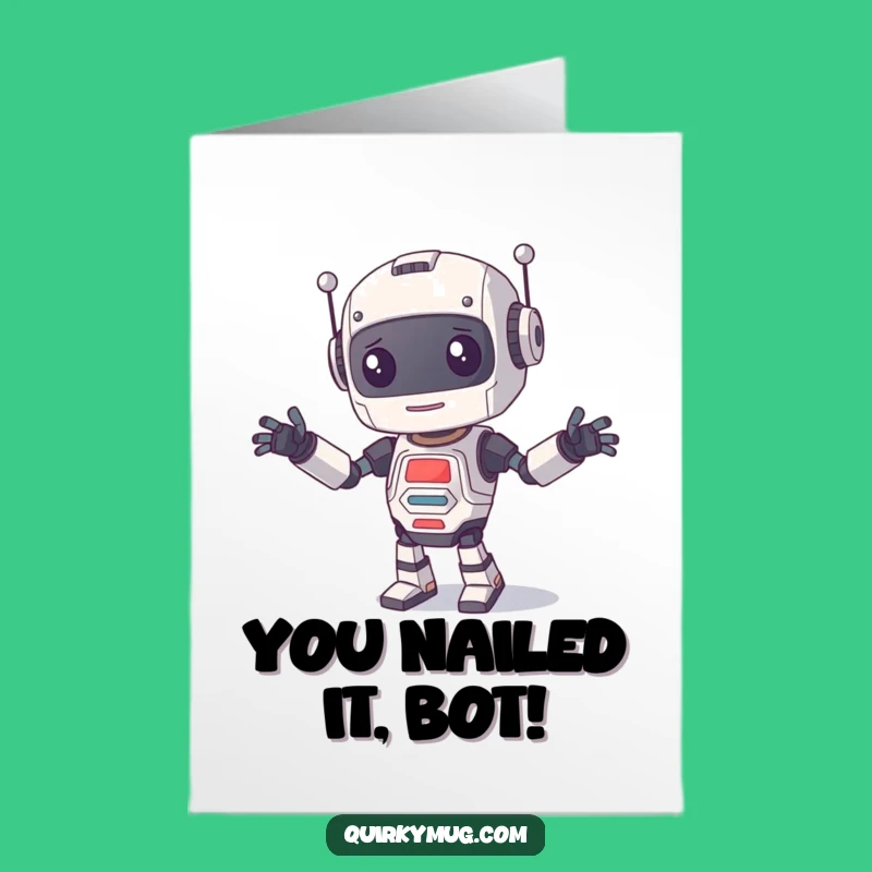 Free Printable Congrats Card: Robot Dance Mishap, Humorous Downloadable Surprise