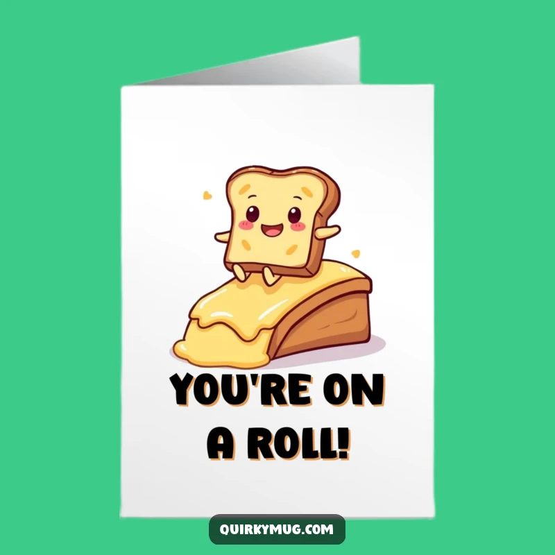 Free Printable Congratulations Card: Kawaii Toast Ready to Roll Gift