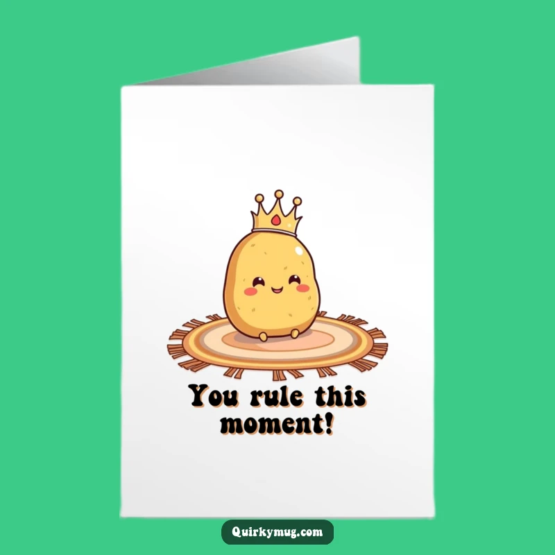 Free Printable Congrats Card: Funny Potato Ruler Achievement, Downloadable Royal Success