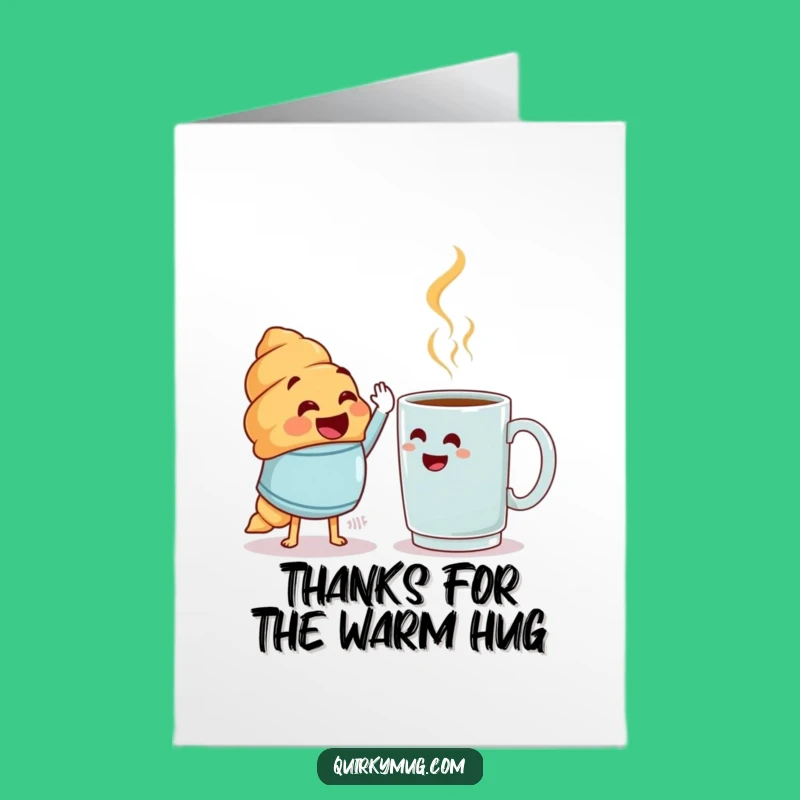 Free Printable Thank You Card: Croissant High-Five Mishap - Funny Downloadable Gift