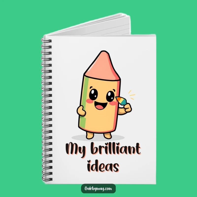 Funny Crayon Self-Portrait Notebook - Jot Down Ideas with Ambitious Character Drawing