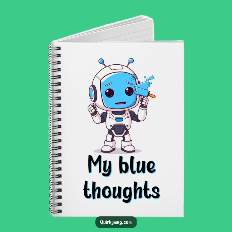 Funny Robot Notebook: Blue Face Doodles, Perfect Gift Idea!