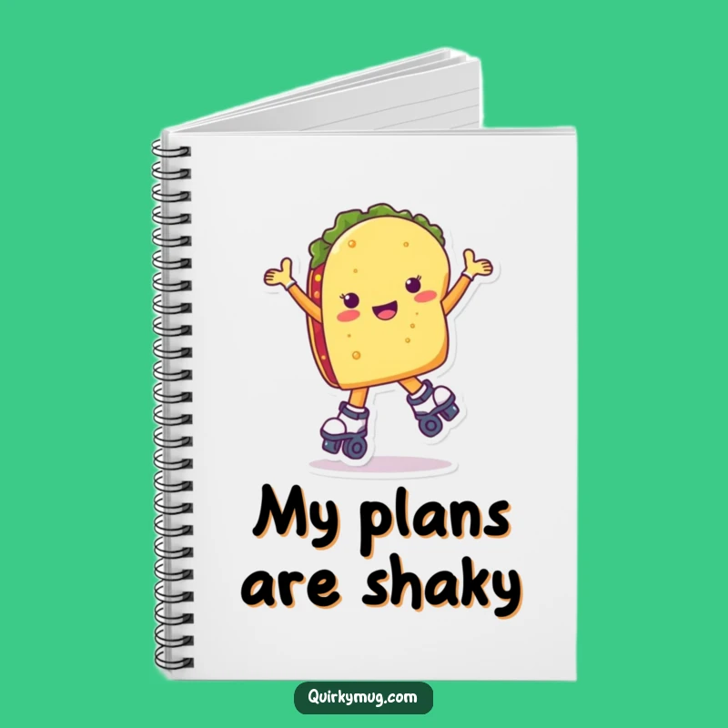Funny Taco Roller Skate Notebook - Jot Down Laughs Gift