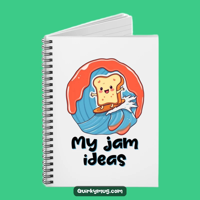 Funny Toast Surfer Notebook: Jam Wave Journal, Perfect Gift Idea!