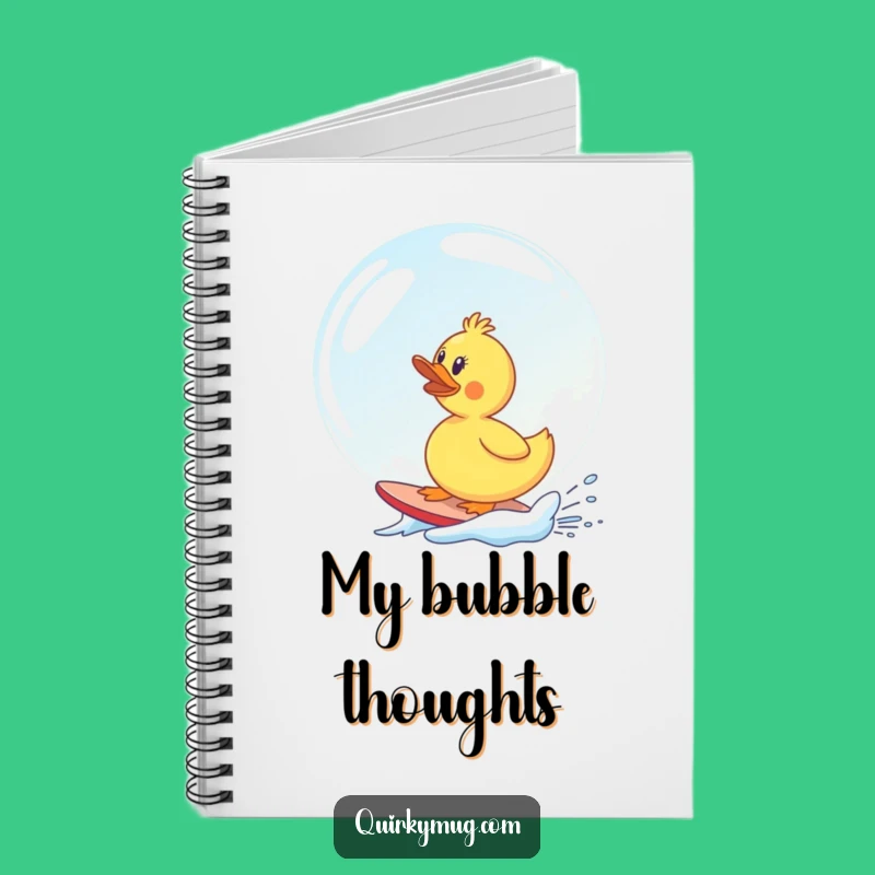 Funny Rubber Duck Bubble Surf Notebook - Hilarious Gift for Writers & Dreamers