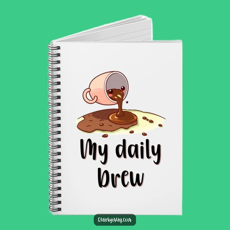 Funny Kawaii Coffee Spill Notebook - Journal Subtle Humor
