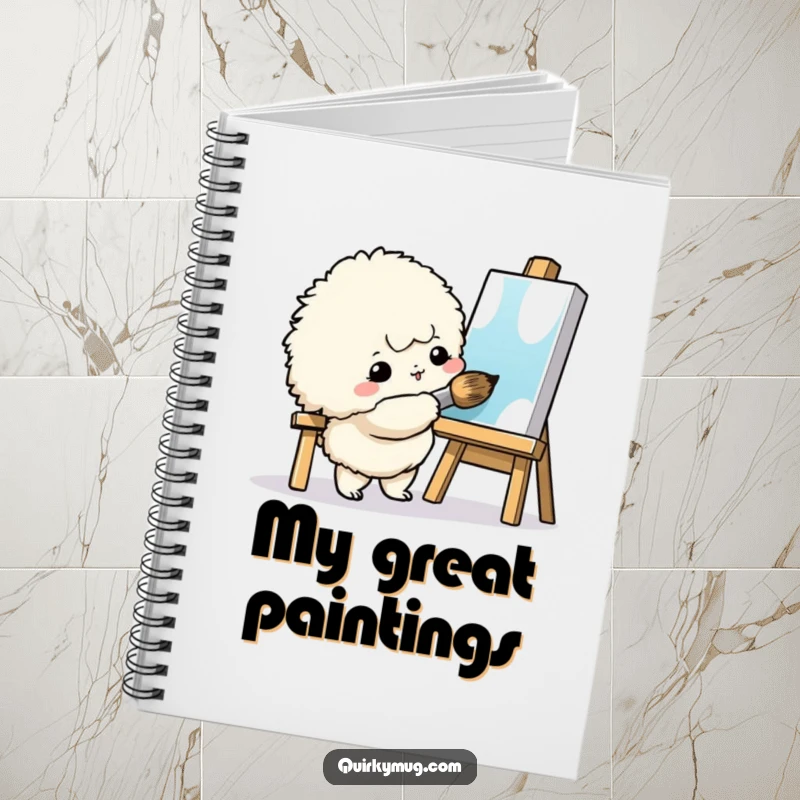 Funny Art Creature Notebook: A fluffy creature painting with a giant brush, ready to sketch brilliant ideas.