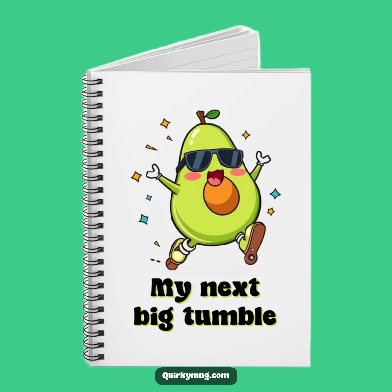 Funny Kawaii Avocado Roller Skate Fall Notebook - Journal Humor Gift