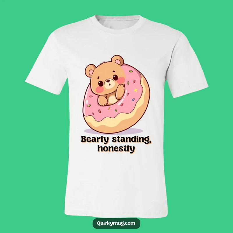 Funny Bear Donut Trip T-Shirt: Hilarious Cartoon Character Surprise Tee for a Good Laugh