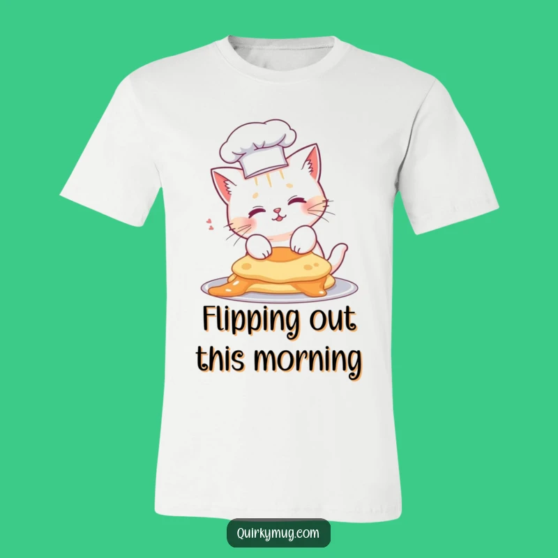 Funny Cat Chef T-Shirt - Pancake Head Disaster Tee