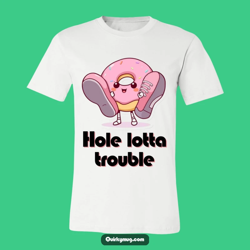 Funny Donut Giant Shoes T-Shirt - Sweet Cartoon Apparel Gift