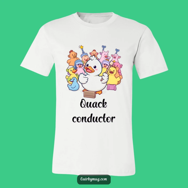 Funny Kawaii Duck Conductor T-Shirt: A Hilarious Gift for Bathtime Orchestras