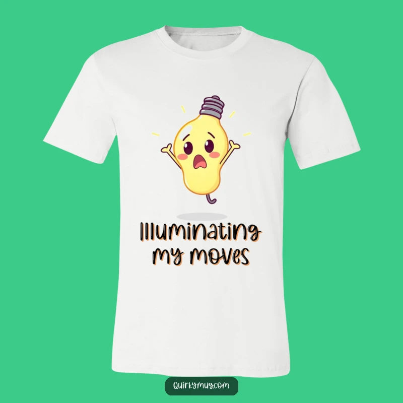 Funny Lightbulb Cartwheel T-Shirt - Bright Spark & Comical Gift