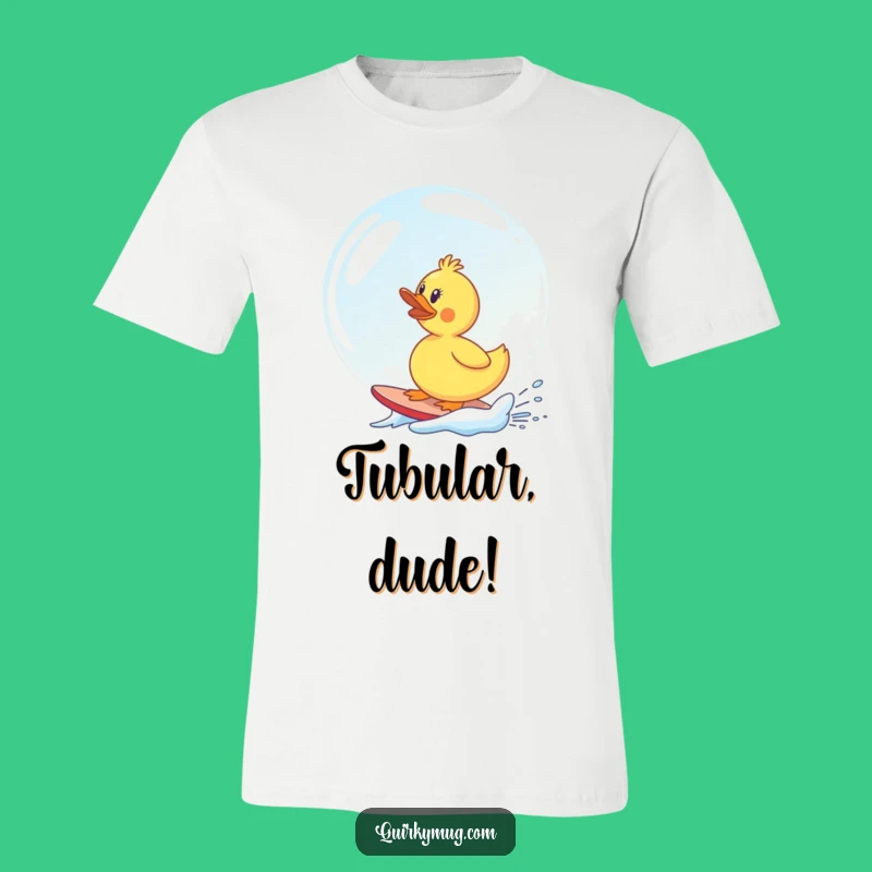 Funny Rubber Duck Surfs Soap Bubble T-Shirt - Hilarious Gift for Beach Lovers