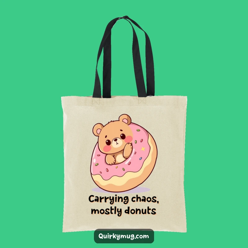 Funny Bear & Donut Trip Tote Bag: Carry Your Laughs with This Hilarious Accessory