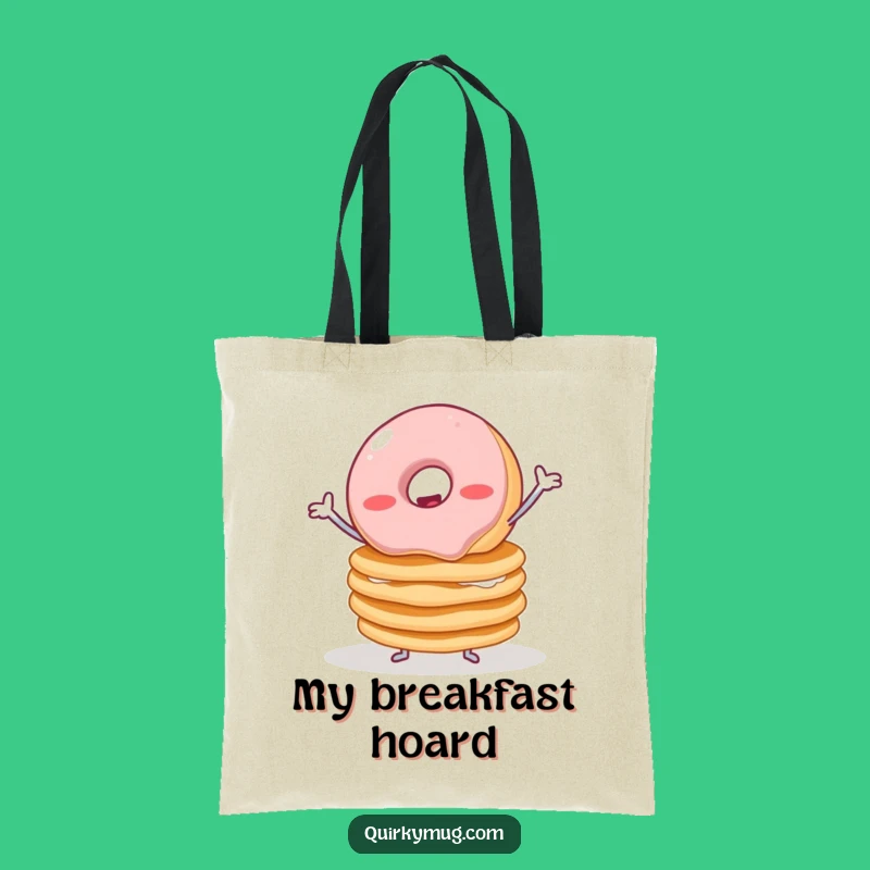 Funny Donut Pancake Tote Bag - Wobbly Balance Carry-All