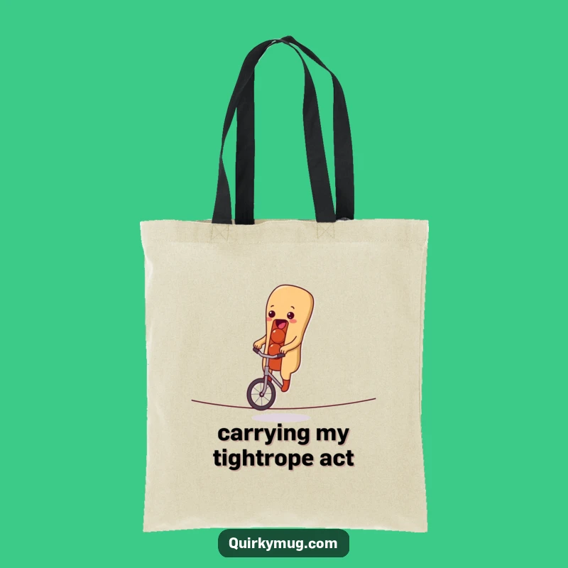 Funny Hot Dog Unicycle Tote Bag a Playful Gift for Everyday Adventures