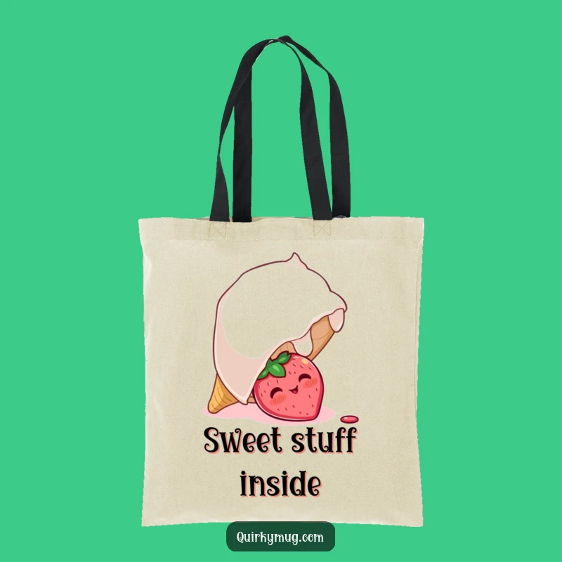 Funny Strawberry Ice Cream Tote Bag: Carry Your Treats and Smiles in Style